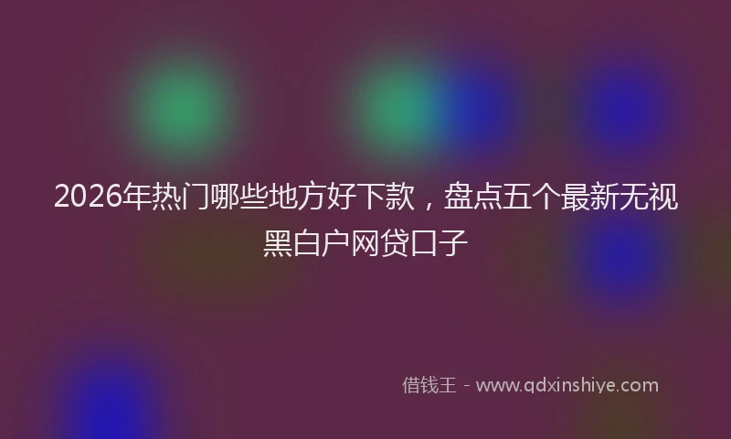 2026年热门哪些地方好下款，盘点五个最新无视黑白户网贷口子
