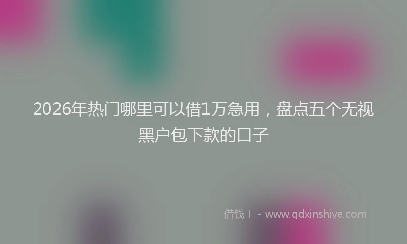 2026年热门哪里可以借1万急用，盘点五个无视黑户包下款的口子