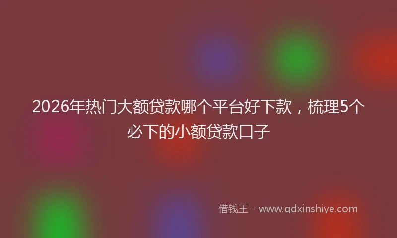 2026年热门大额贷款哪个平台好下款，梳理5个必下的小额贷款口子