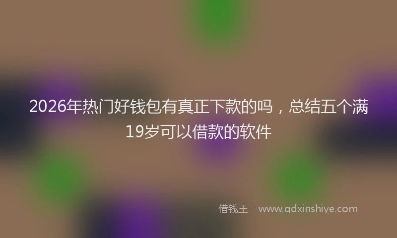 2026年热门好钱包有真正下款的吗，总结五个满19岁可以借款的软件