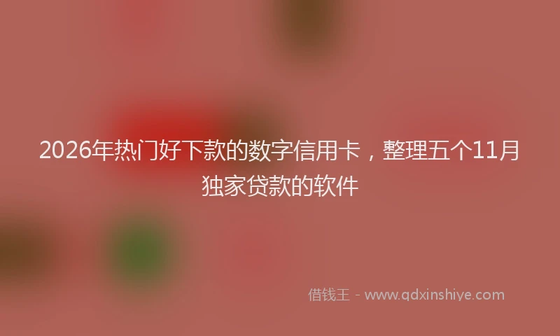 2026年热门好下款的数字信用卡，整理五个11月独家贷款的软件