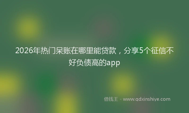 2026年热门呆账在哪里能贷款，分享5个征信不好负债高的app