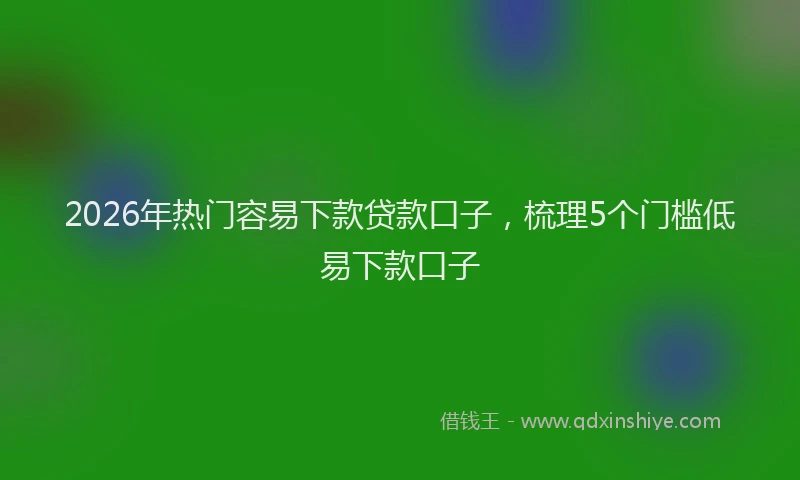 2026年热门容易下款贷款口子，梳理5个门槛低易下款口子