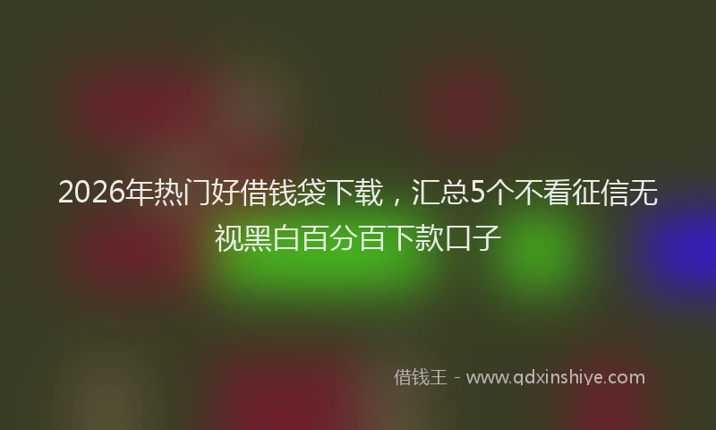 2026年热门好借钱袋下载，汇总5个不看征信无视黑白百分百下款口子