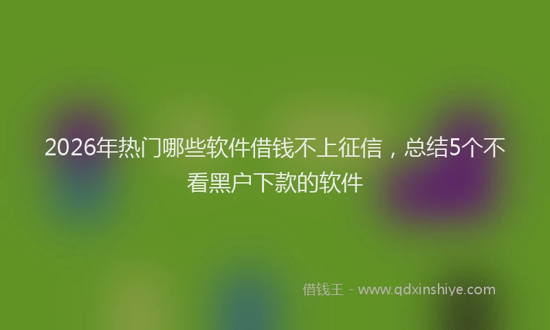 2026年热门哪些软件借钱不上征信，总结5个不看黑户下款的软件