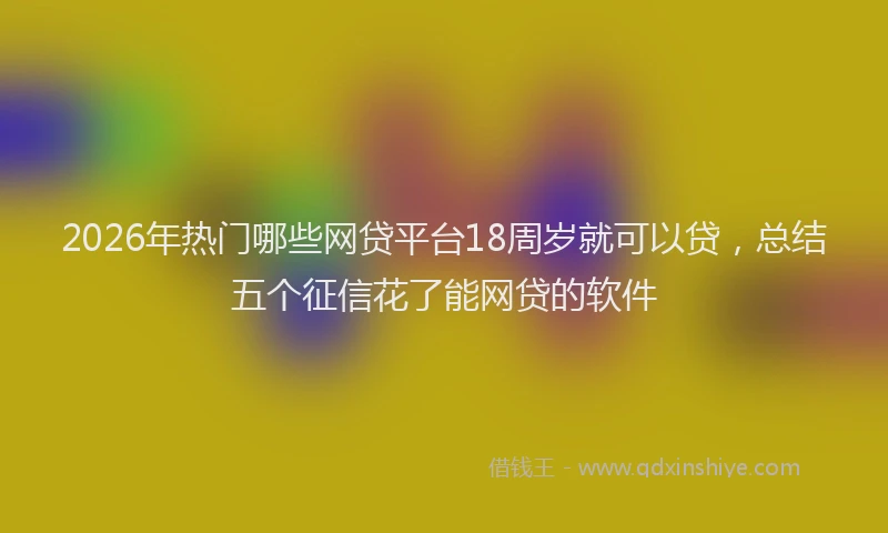 2026年热门哪些网贷平台18周岁就可以贷，总结五个征信花了能网贷的软件