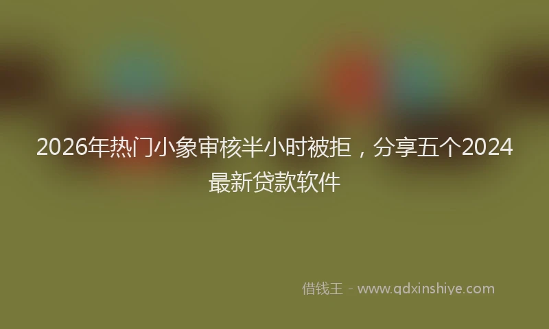 2026年热门小象审核半小时被拒，分享五个2024最新贷款软件