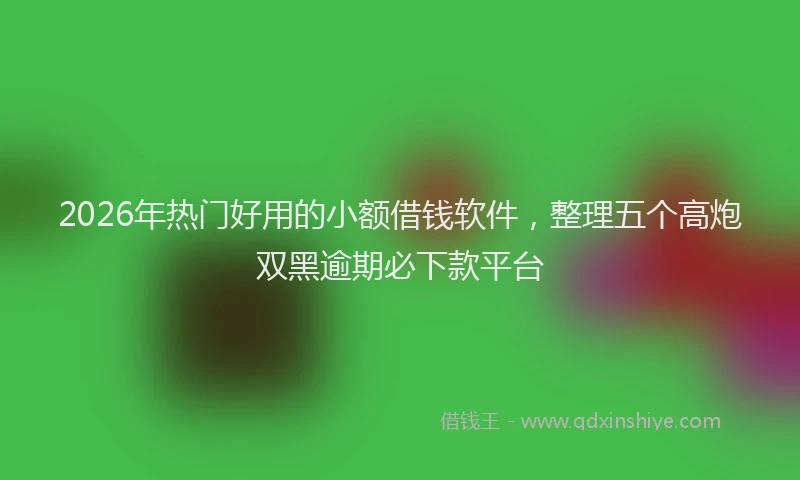 2026年热门好用的小额借钱软件，整理五个高炮双黑逾期必下款平台