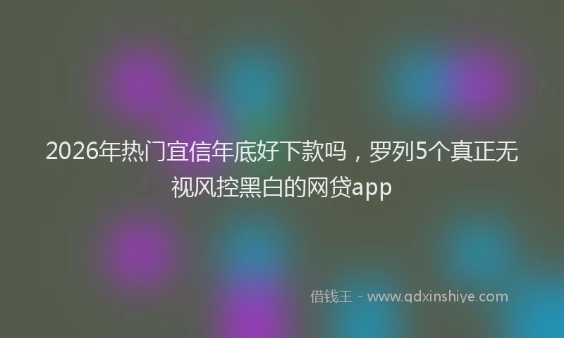 2026年热门宜信年底好下款吗，罗列5个真正无视风控黑白的网贷app