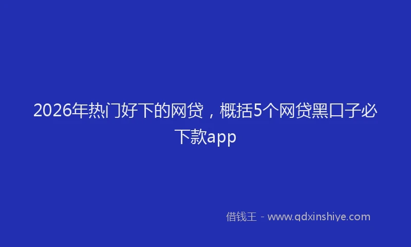 2026年热门好下的网贷，概括5个网贷黑口子必下款app