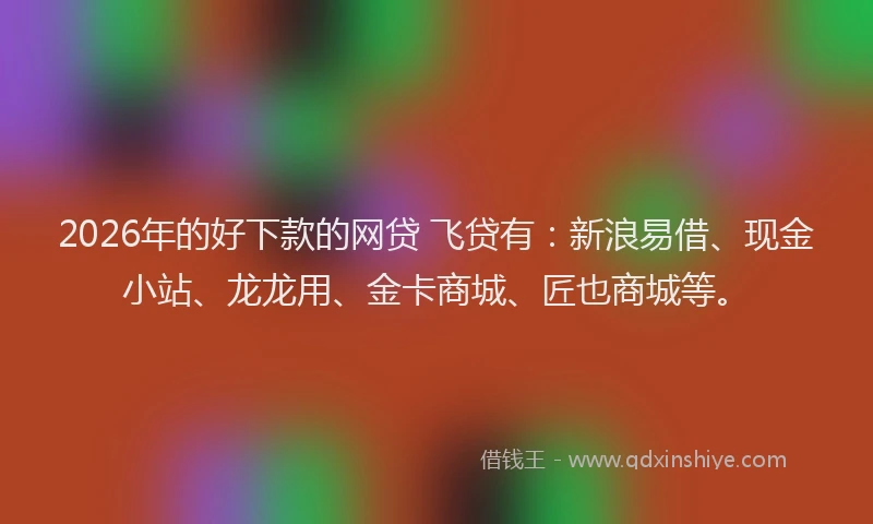 2026年的好下款的网贷 飞贷有：新浪易借、现金小站、龙龙用、金卡商城、匠也商城等。