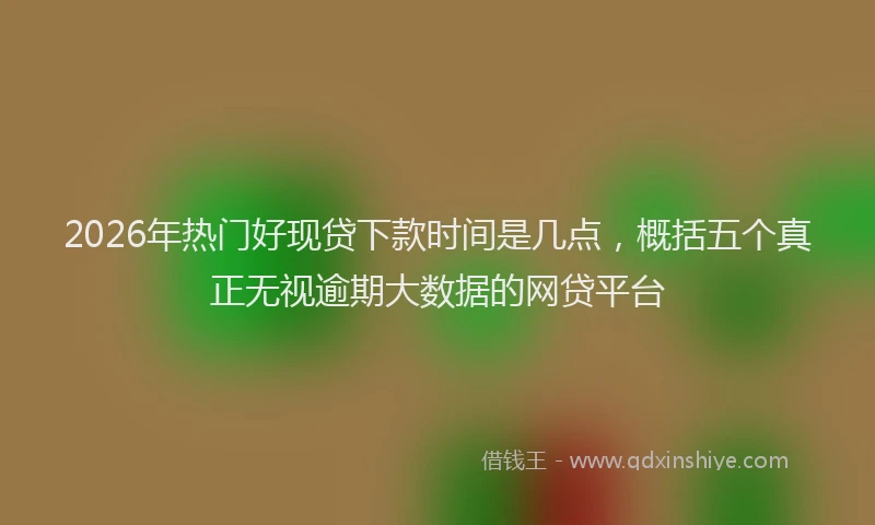 2026年热门好现贷下款时间是几点，概括五个真正无视逾期大数据的网贷平台