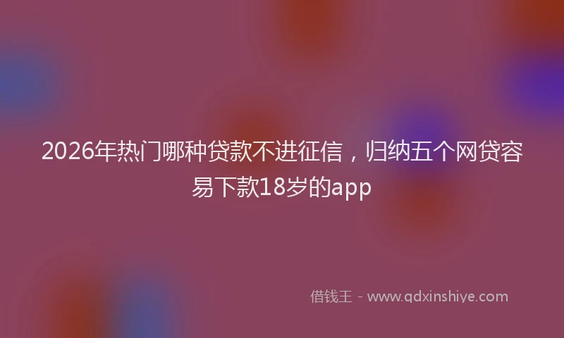 2026年热门哪种贷款不进征信，归纳五个网贷容易下款18岁的app
