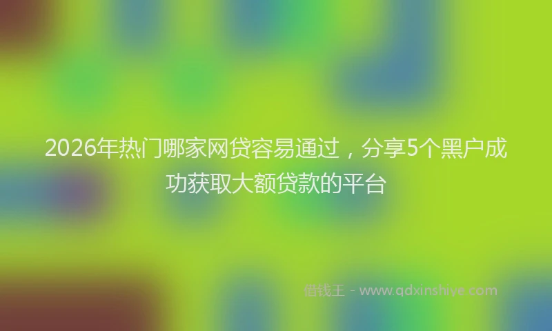 2026年热门哪家网贷容易通过，分享5个黑户成功获取大额贷款的平台