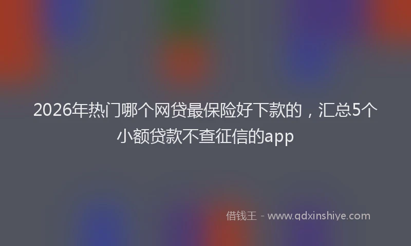 2026年热门哪个网贷最保险好下款的，汇总5个小额贷款不查征信的app