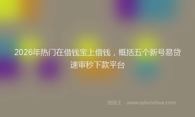 2026年热门在借钱宝上借钱，概括五个新号易贷速审秒下款平台