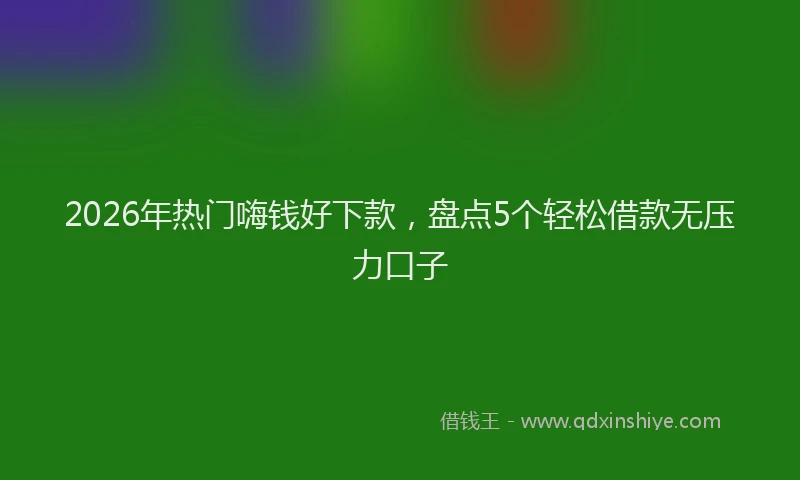 2026年热门嗨钱好下款，盘点5个轻松借款无压力口子