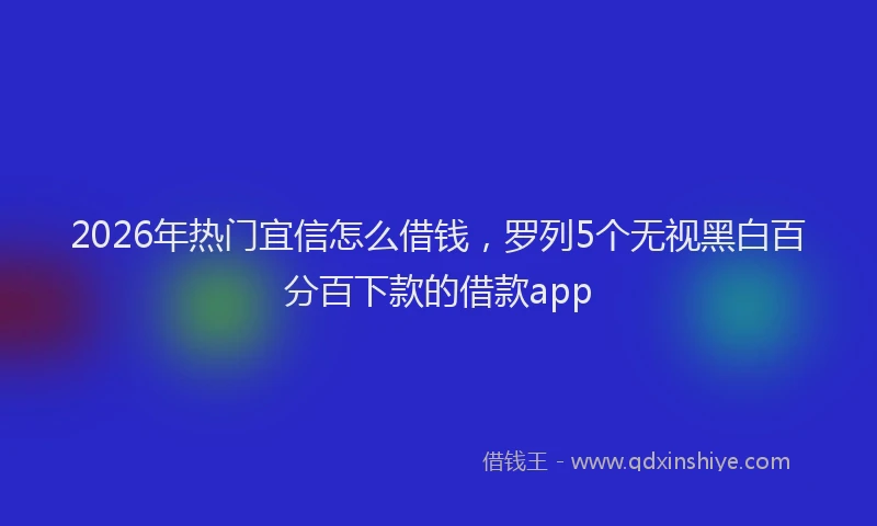 2026年热门宜信怎么借钱,罗列5个无视黑白百分百下款的借款app