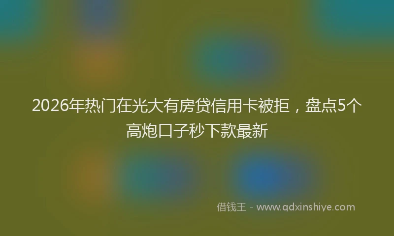 2026年热门在光大有房贷信用卡被拒，盘点5个高炮口子秒下款最新