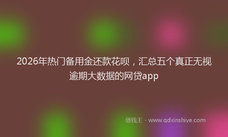 2026年热门备用金还款花呗，汇总五个真正无视逾期大数据的网贷app