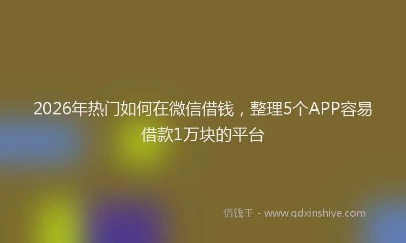 2026年热门如何在微信借钱，整理5个APP容易借款1万块的平台