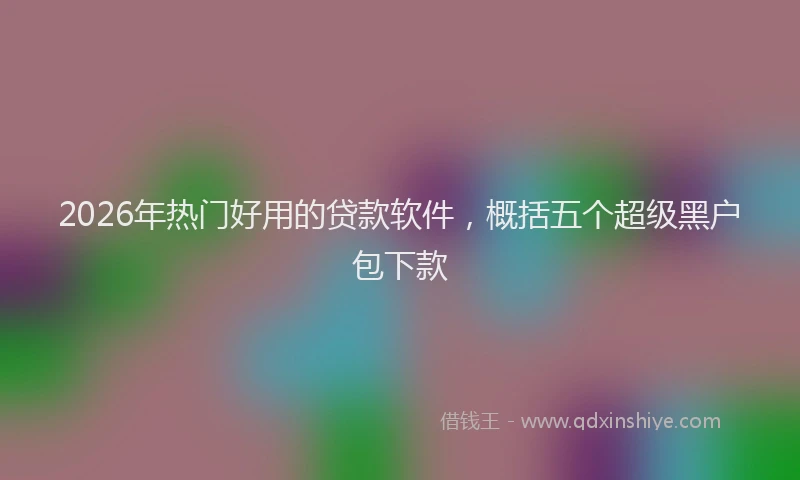2026年热门好用的贷款软件，概括五个超级黑户包下款