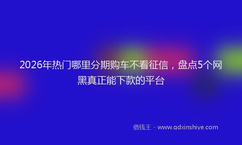 2026年热门哪里分期购车不看征信，盘点5个网黑真正能下款的平台