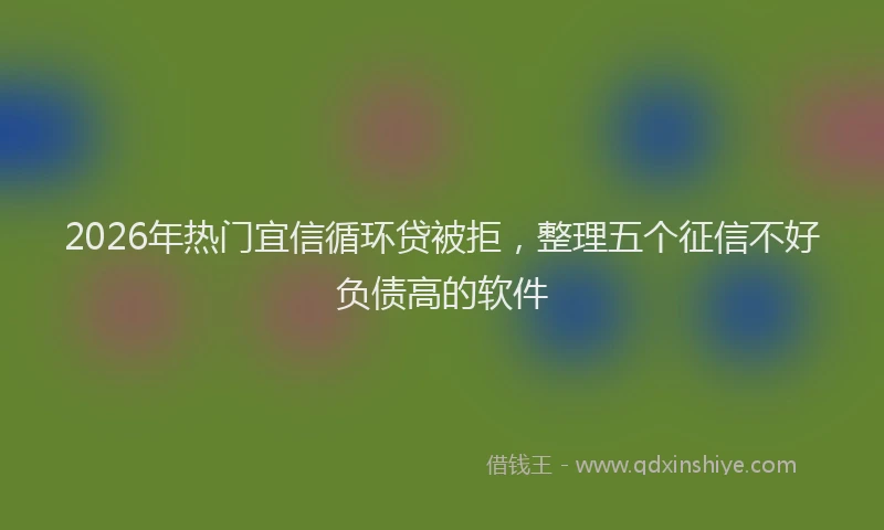 2026年热门宜信循环贷被拒，整理五个征信不好负债高的软件