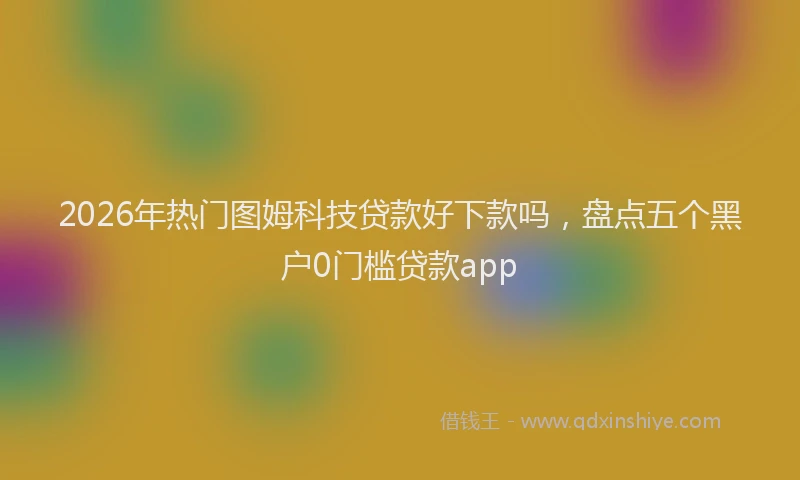 2026年热门图姆科技贷款好下款吗，盘点五个黑户0门槛贷款app