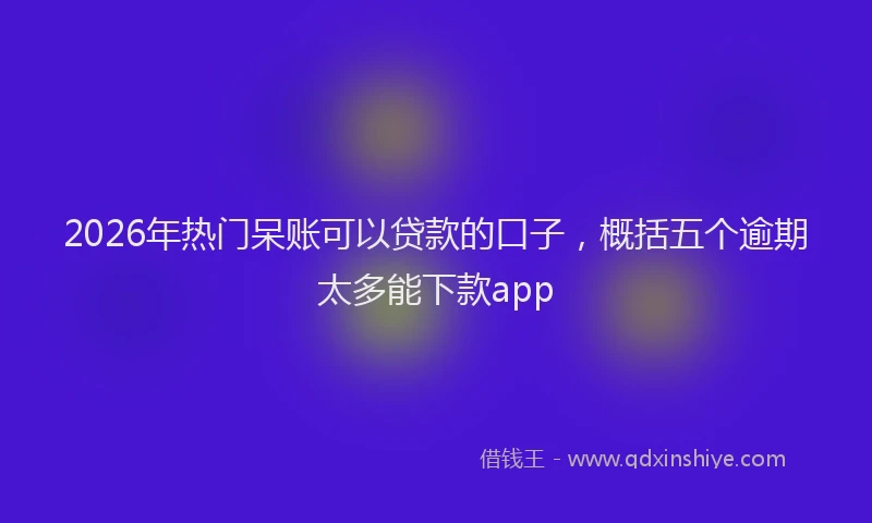 2026年热门呆账可以贷款的口子，概括五个逾期太多能下款app