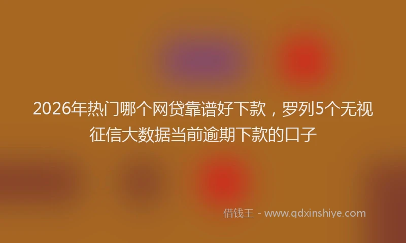 2026年热门哪个网贷靠谱好下款，罗列5个无视征信大数据当前逾期下款的口子