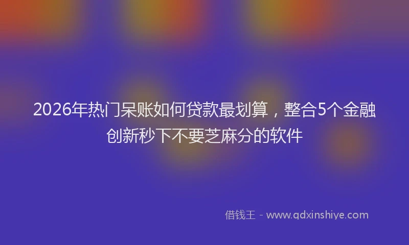 2026年热门呆账如何贷款最划算，整合5个金融创新秒下不要芝麻分的软件