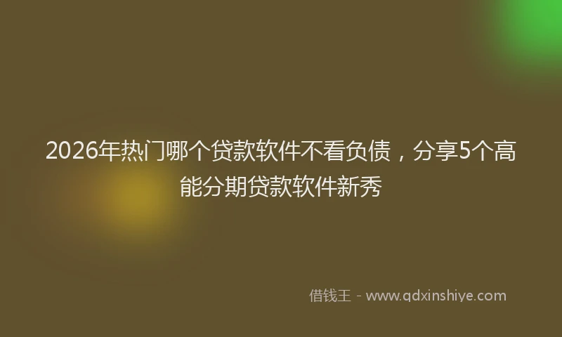 2026年热门哪个贷款软件不看负债，分享5个高能分期贷款软件新秀