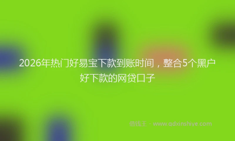 2026年热门好易宝下款到账时间，整合5个黑户好下款的网贷口子