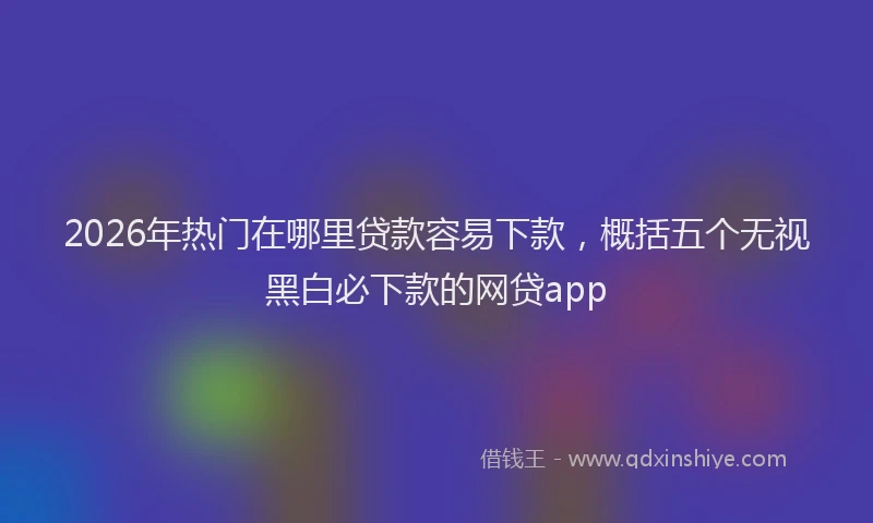 2026年热门在哪里贷款容易下款，概括五个无视黑白必下款的网贷app