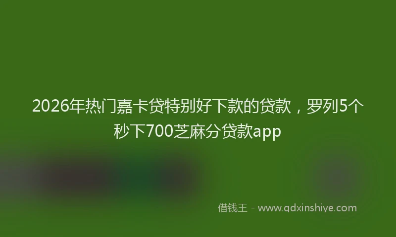2026年热门嘉卡贷特别好下款的贷款，罗列5个秒下700芝麻分贷款app