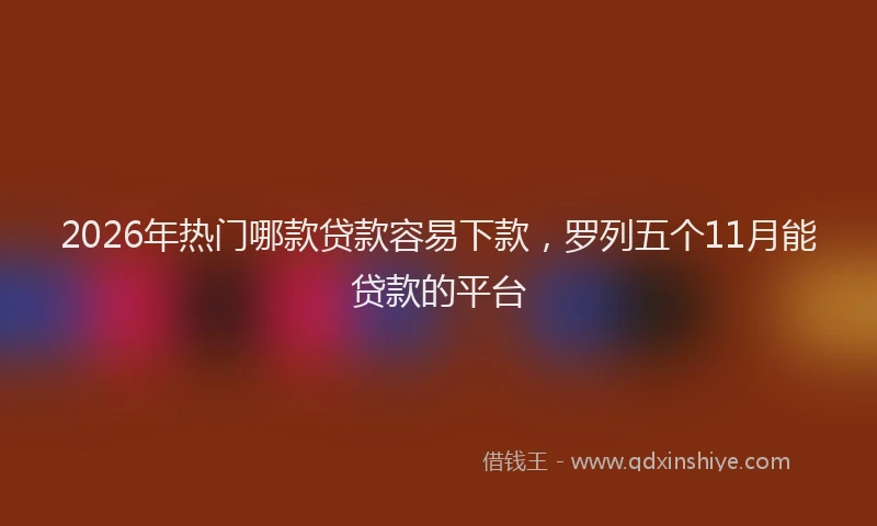 2026年热门哪款贷款容易下款，罗列五个11月能贷款的平台