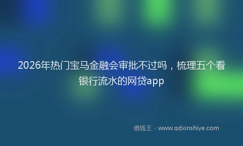 2026年热门宝马金融会审批不过吗，梳理五个看银行流水的网贷app