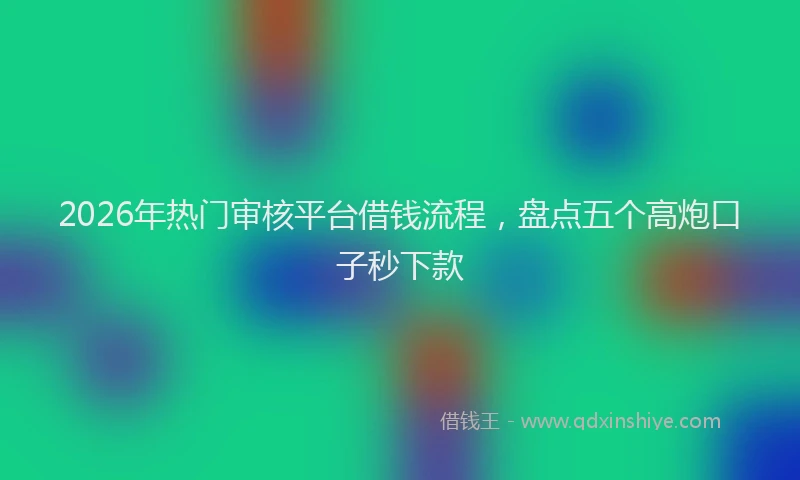2026年热门审核平台借钱流程，盘点五个高炮口子秒下款