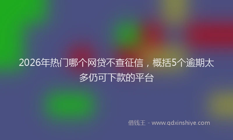 2026年热门哪个网贷不查征信，概括5个逾期太多仍可下款的平台