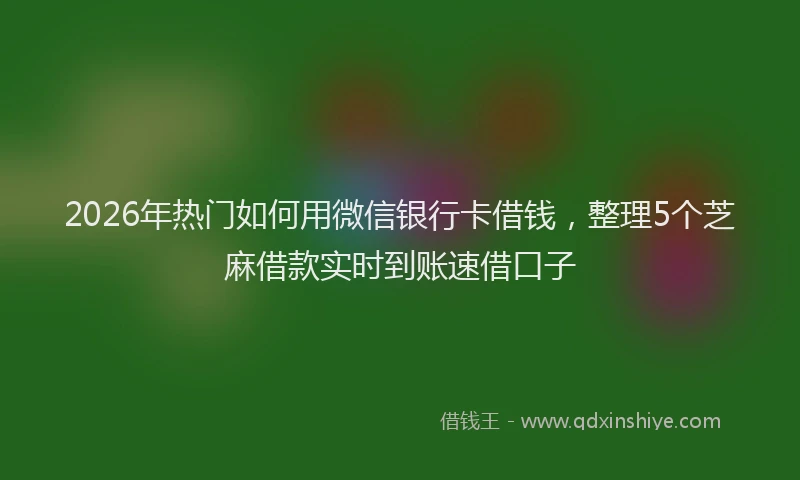 2026年热门如何用微信银行卡借钱，整理5个芝麻借款实时到账速借口子