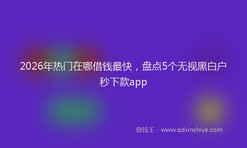 2026年热门在哪借钱最快，盘点5个无视黑白户秒下款app