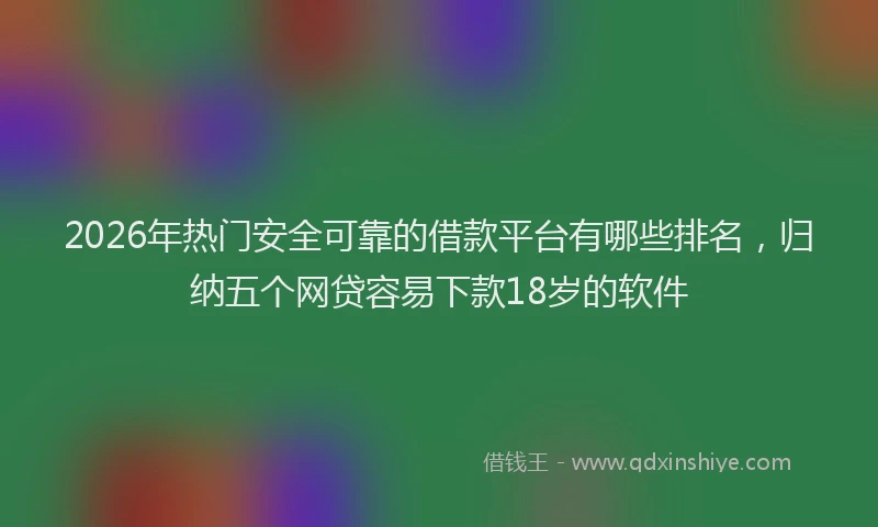2026年热门安全可靠的借款平台有哪些排名，归纳五个网贷容易下款18岁的软件