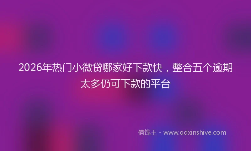 2026年热门小微贷哪家好下款快，整合五个逾期太多仍可下款的平台