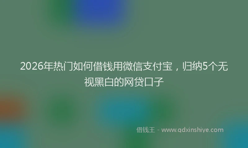 2026年热门如何借钱用微信支付宝,归纳5个无视黑白的网贷口子
