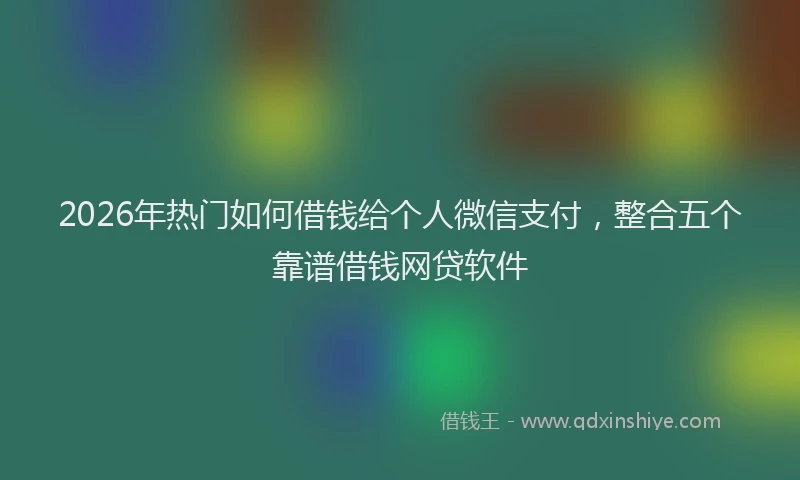 2026年热门如何借钱给个人微信支付,整合五个靠谱借钱网贷软件
