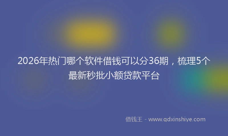 2026年热门哪个软件借钱可以分36期，梳理5个最新秒批小额贷款平台