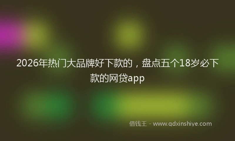 2026年热门大品牌好下款的，盘点五个18岁必下款的网贷app