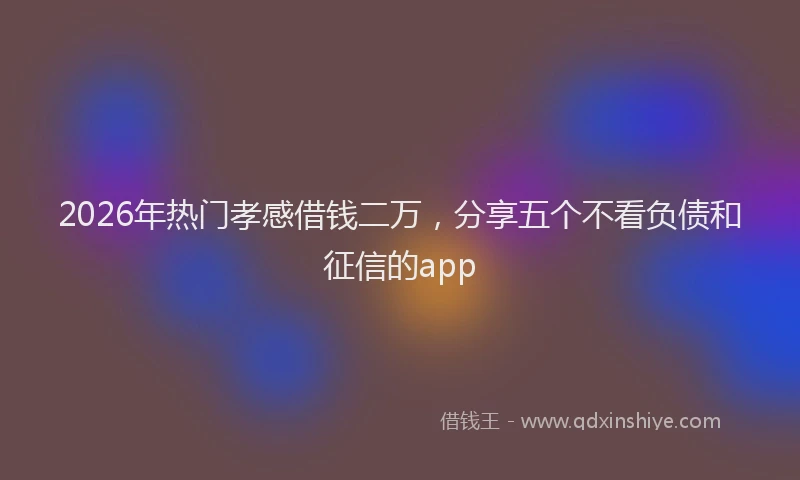 2026年热门孝感借钱二万，分享五个不看负债和征信的app