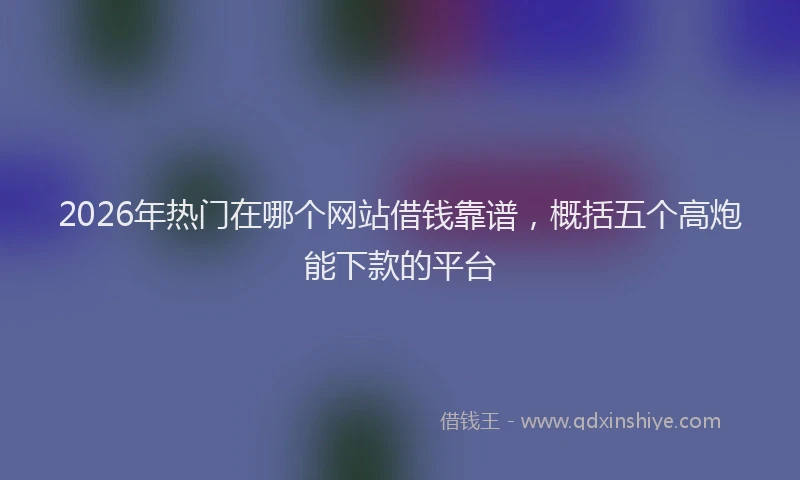 2026年热门在哪个网站借钱靠谱，概括五个高炮能下款的平台